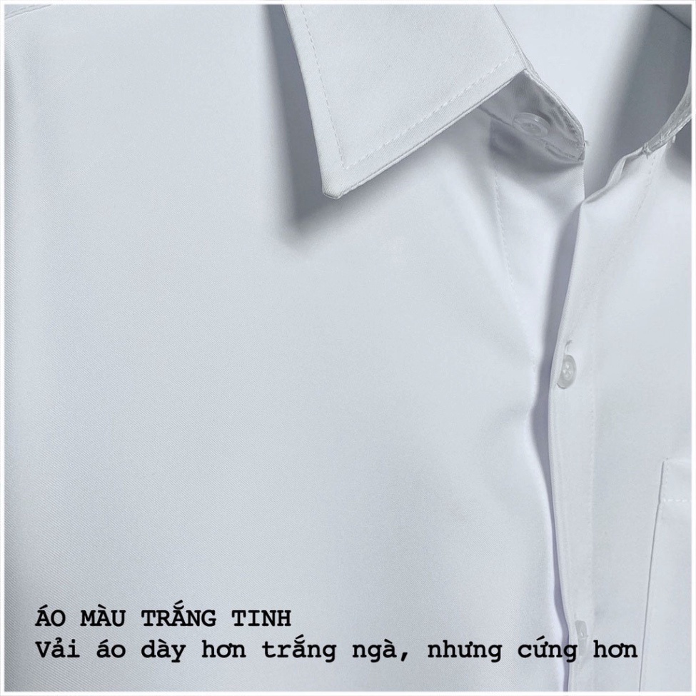 Áo sơ mi nam nữ dài tay Unisex Basic TRƠN Form rộng màu trắng và đen Chất cotton lụa mịn mát Bigsize,Áo sơ mi unisex SM1 | BigBuy360 - bigbuy360.vn