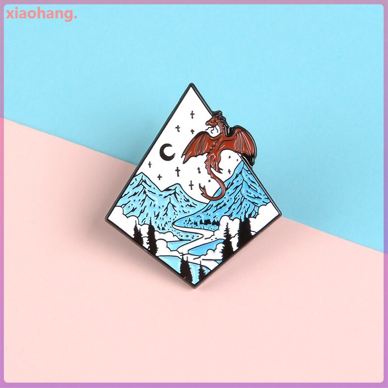 Ghim cài áo hình phong cảnh kỷ Jura thời trang