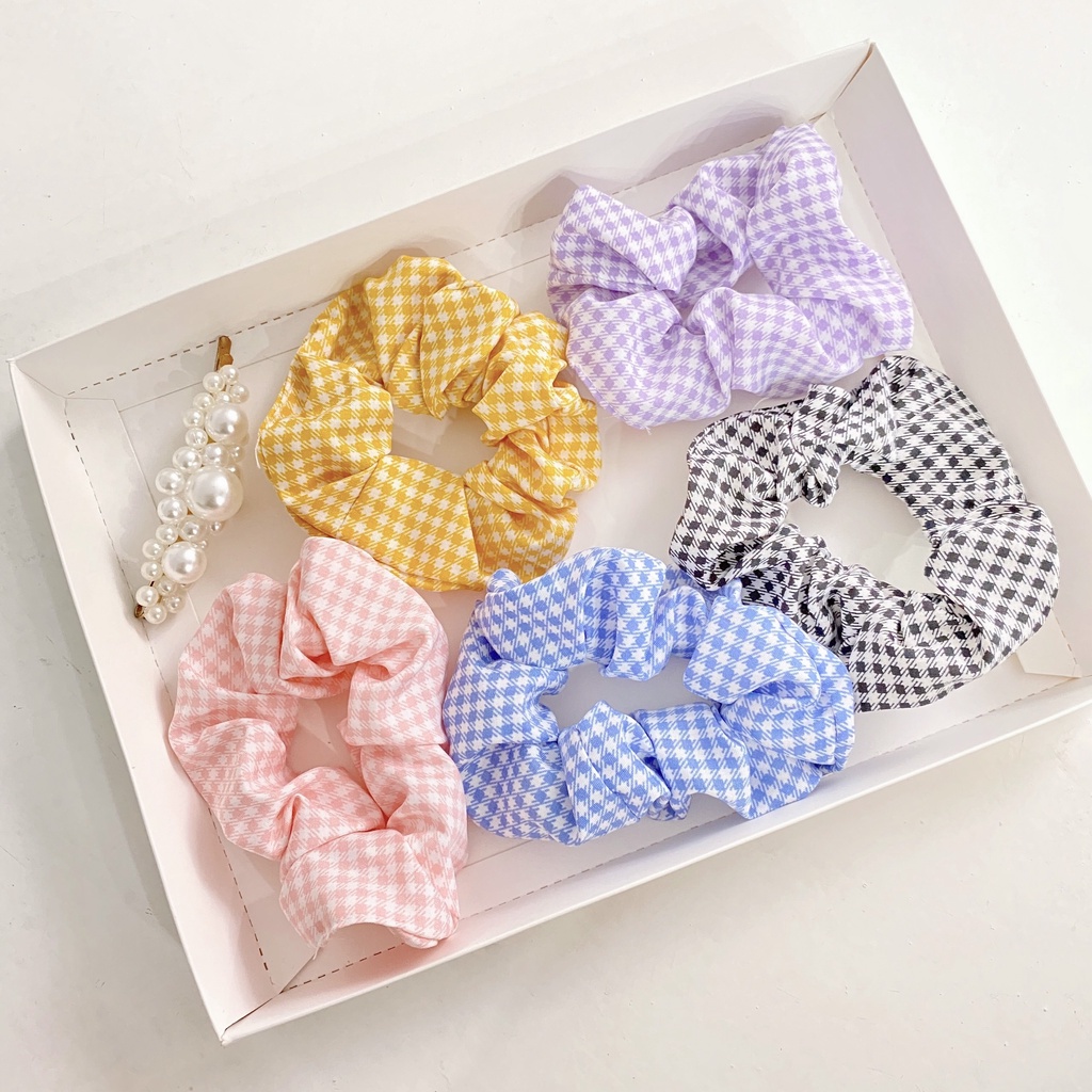 Cột tóc vải VM STYLE scrunchies nhiều họa tiết, dây buộc tóc ulzzang dễ thương phụ kiện thời trang nữ