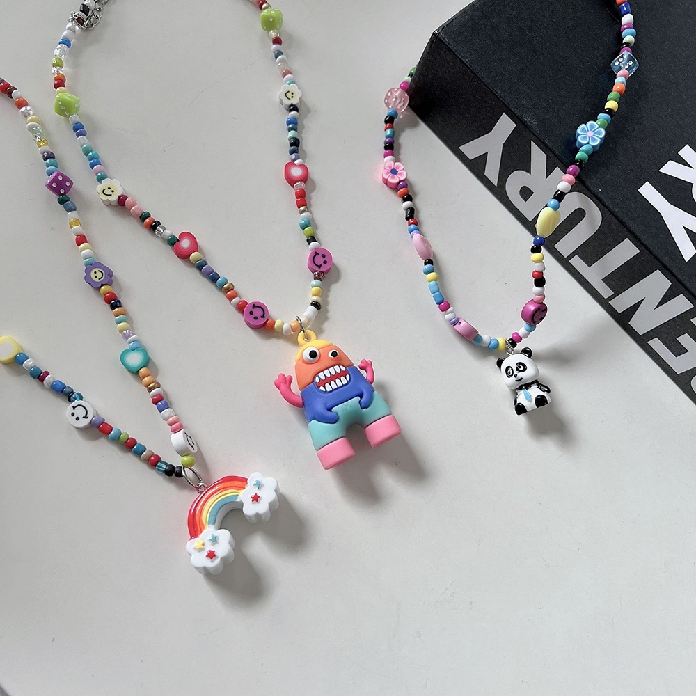 Vòng cổ Mặt Hình Quái Vật Hoạt Hình Phong Cách Hip hop Cá Tính Cho Nữ