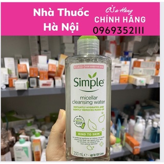 Nước tẩy trang simple 200ml không chứa cồn gây khô rát