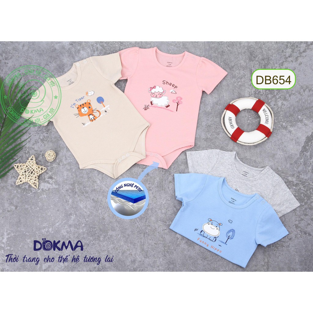 (1-9M) Body cài vai cộc tay cotton - DOKMA