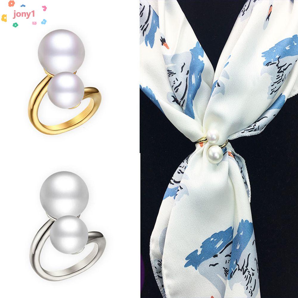 JONY Jewelry Accessories Scarf Buckle Simple Scarf Clip Scarf Ring Women Shawl Fashion Brooches Fastener Hijab Brooch Pin