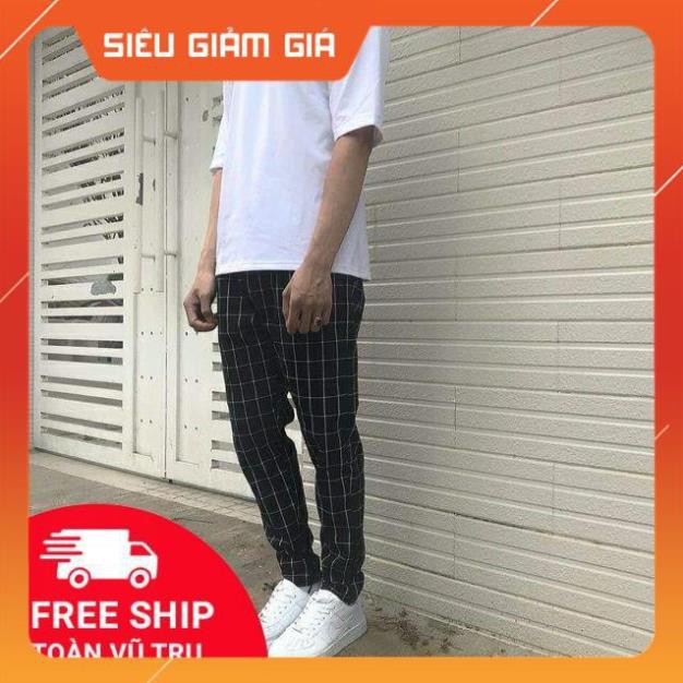 [Hình thật] quần sọc caro plaid pants nam nu Unisex  ྇