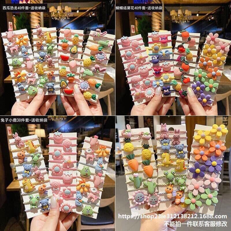 THUN CỘT TÓC HÌNH THÚ 3D , CHUN BUỘC TÓC CHO MẸ VÀ BÉ