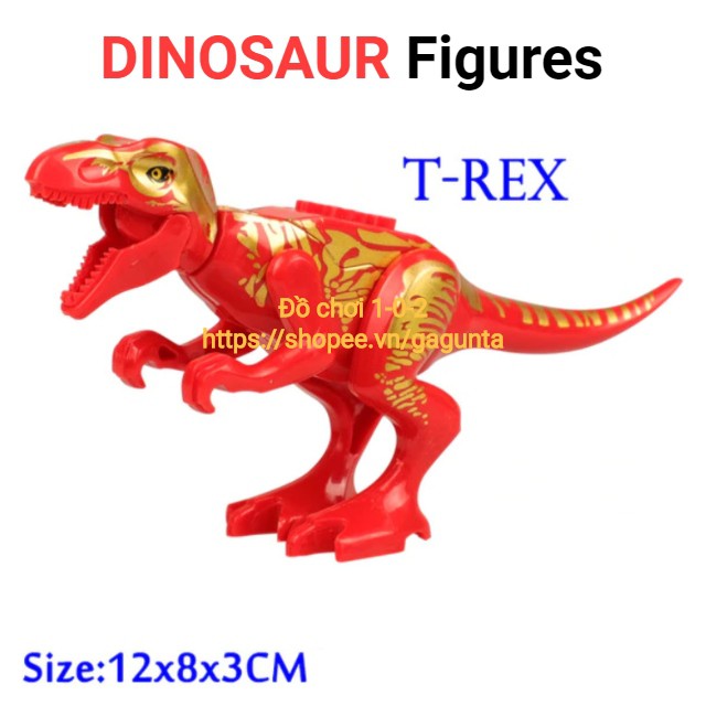 Đồ Chơi Khủng Long T-rex Đỏ Jurassic World Hãng Lele