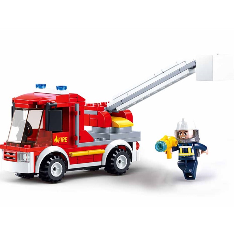 SLUBAN Bộ Đồ Chơi Lắp Ráp Xe Cứu Hỏa B0632 136 Mảnh