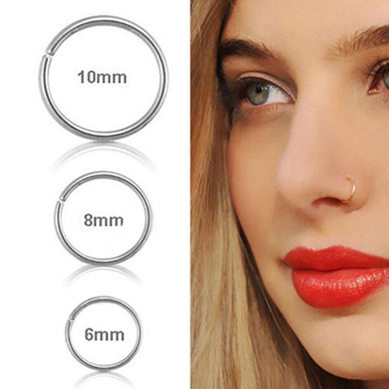 KHUYÊN MŨI TRÒN - Khuyên tròn mỏng 0.8mm - Khuyên Thép Y Tế Không Gỉ - Khuyên tròn tai, mũi, septum, môi,...
