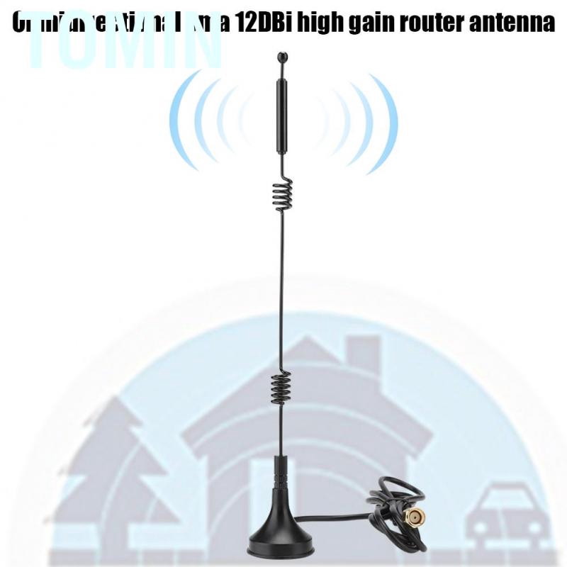 [Ready Stock]Anten Tomin 2.4 / 5GHZ WiFi SMA 12dBi hai đầu có đầu hút nam châm chuyên dụng chất lượng cao