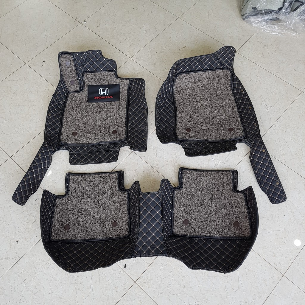 Lót sàn da 6D kèm thảm rối chống bụi cao cấp dành cho xe Honda Civic 2016-2019