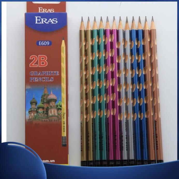 Hộp 12 Bút chì 2B Eras Định Vị 3 Điểm Eras E609