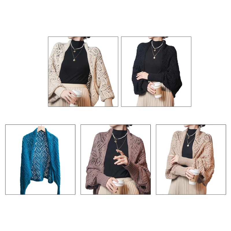 Khăn Choàng Cardigan Mềm Mại Màu Trơn Giữ Ấm Mùa Đông Cho Nữ
