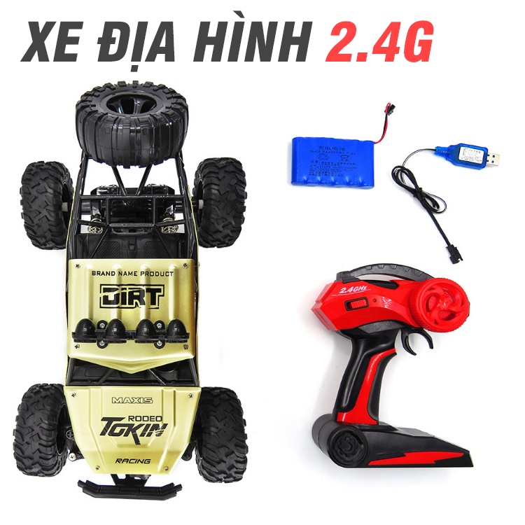 Xe địa hình cỡ lớn tỉ lệ 1:12 điều khiển từ xa sóng 2.4G pin 7.2V dung lượng cao 2000mAh