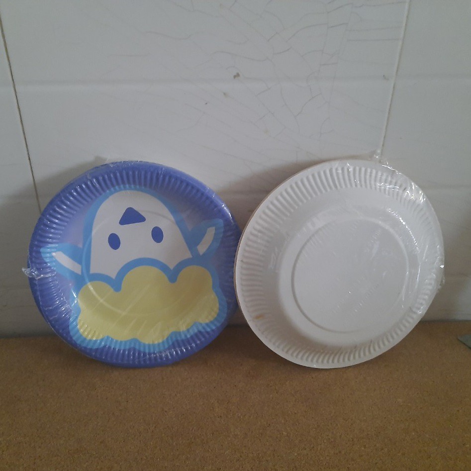 Dĩa Giấy In Hoa Văn 17cm -10 Cái