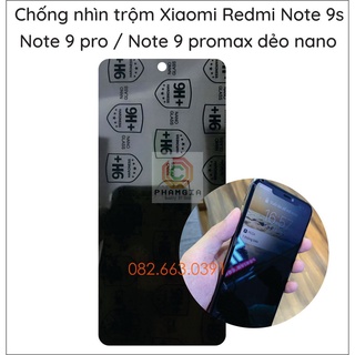Dán cường lực chống nhìn trộm Xiaomi Redmi Note 9 / Note 9s / Note 9 pro / Note 9 pro max dẻo nano