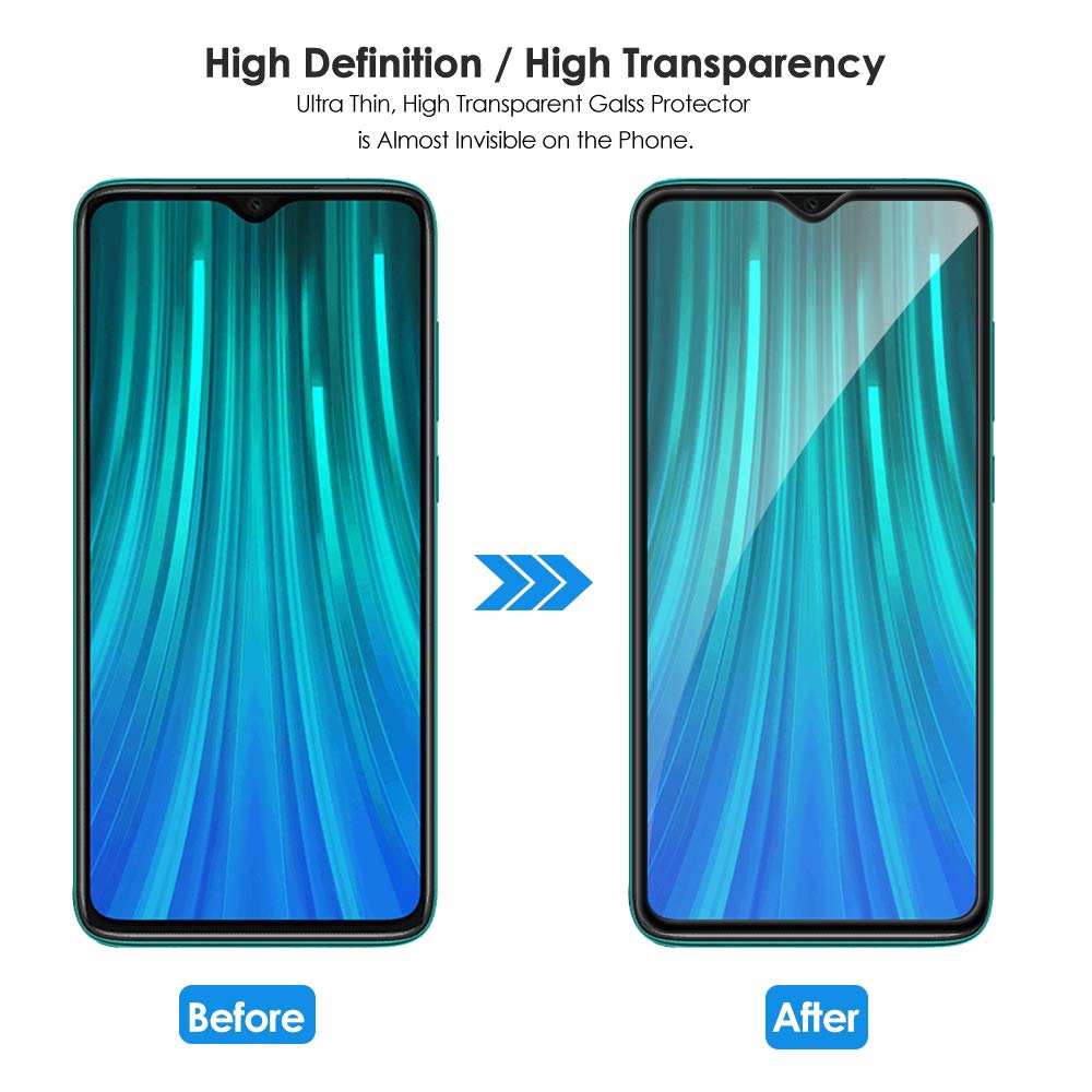 Kính cường lực toàn diện cho Redmi Note 8/Note 8 Pro 9D
