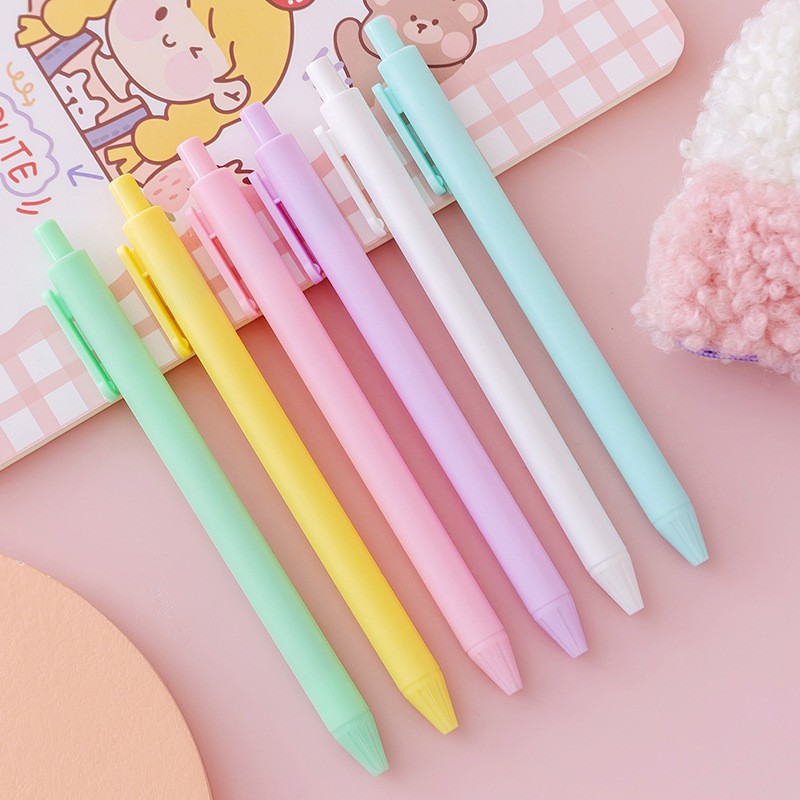 Bút bi gel mực đen ngòi 0.5mm màu pastel
