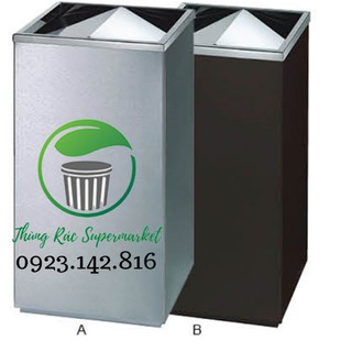 Thùng rác chữ nhật nắp xoay chữ U