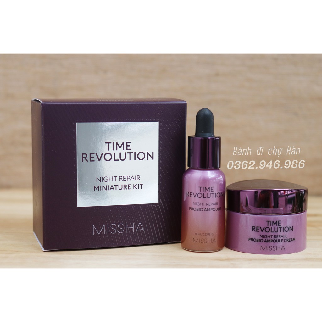 SET MINI dưỡng da ban đêm MISSHA Time Revolution Night Repair Borabit 10ml