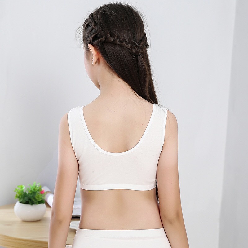 Áo bra học sinh trắng bigsize 40-80 kg cấp 2, cấp 3 chất cotton mềm mịn YiOn Underwear