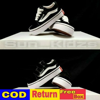 Giày thể thao vans trắng đen chất lượng cao cho bé