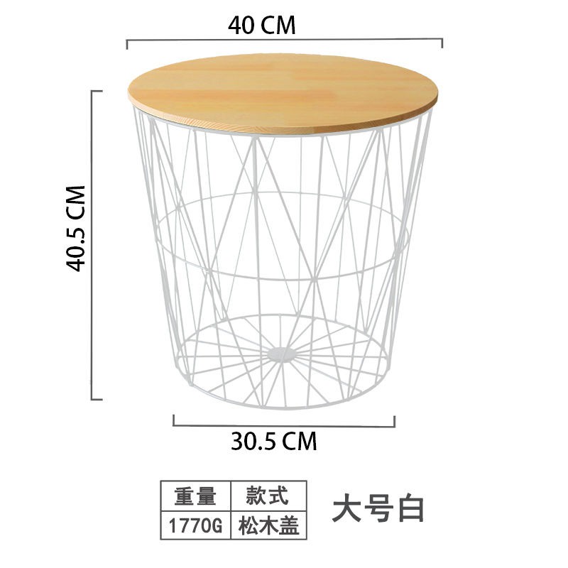 ins Nordic Wind Bàn đầu giường sắt rèn tối giản màu vàng nhỏ phòng ngủ cá tính sáng tạo cafe tiết kiệm không gi