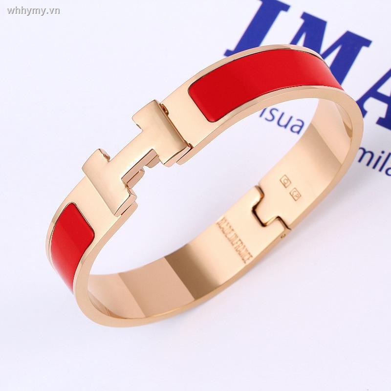 Vòng Tay Kim Loại Mặt Chữ H Thời Trang Cho Nữ