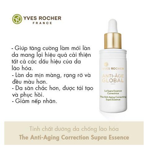 Serum Yves Rocher Tinh Chất Dưỡng Da Chống Lão Hóa – Anti Age Global La Supra Essence Correctrice 50ml