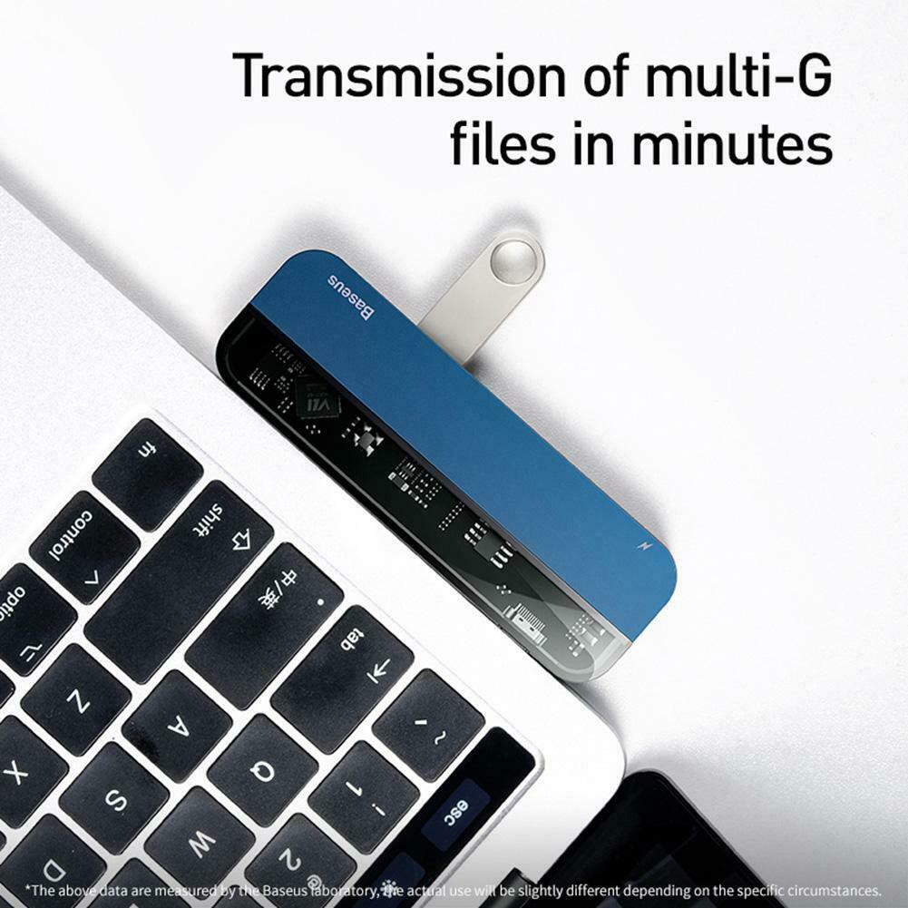 Bộ USB C Hub Baseus 5 in 1 mở rộng cổng kết nối USB 3.0, HDMI, Thunderbolt 3,cho Macbook Pro từ 2017