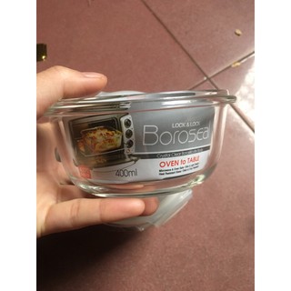 Thố thủy tinh Lock & Lock 400ml ( nắp gãy 1 tai)