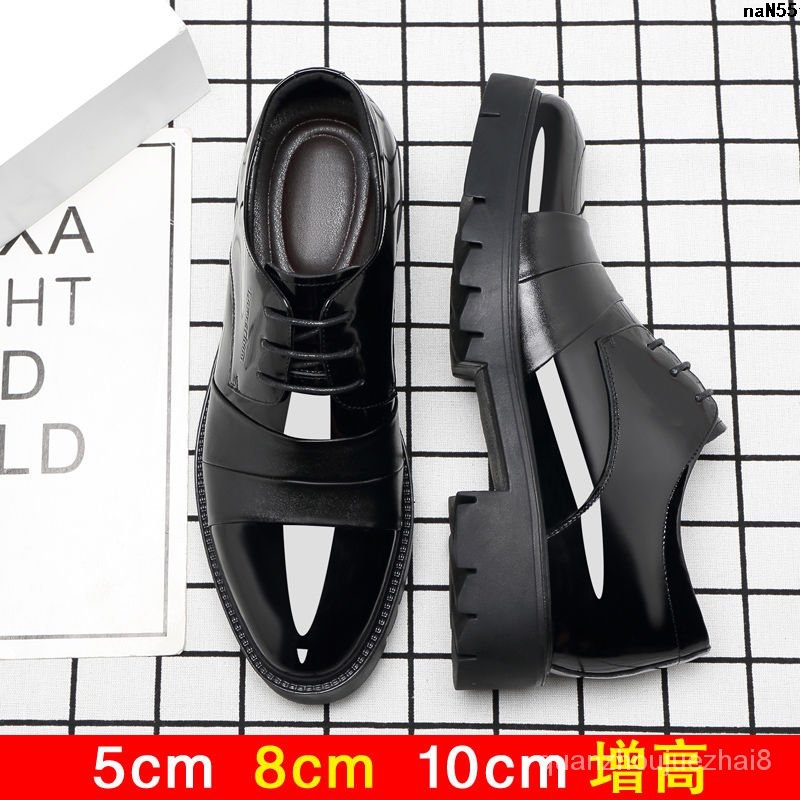 Giày Da Đế Dày Tăng Chiều Cao 10cm 8cm Zeng 5 Phong Cách Hàn Quốc Cho Nam
