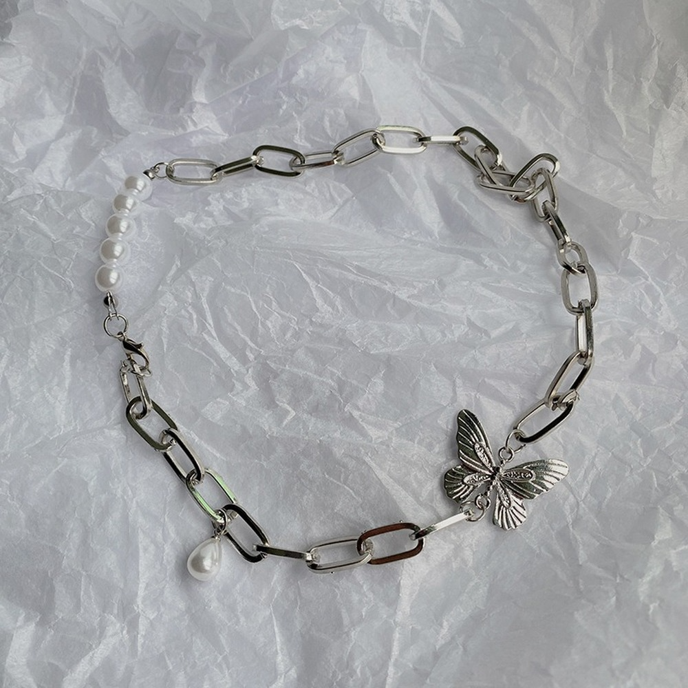 Vòng cổ Hình Bướm Đính Ngọc Trai Thời Trang Cho Nữ