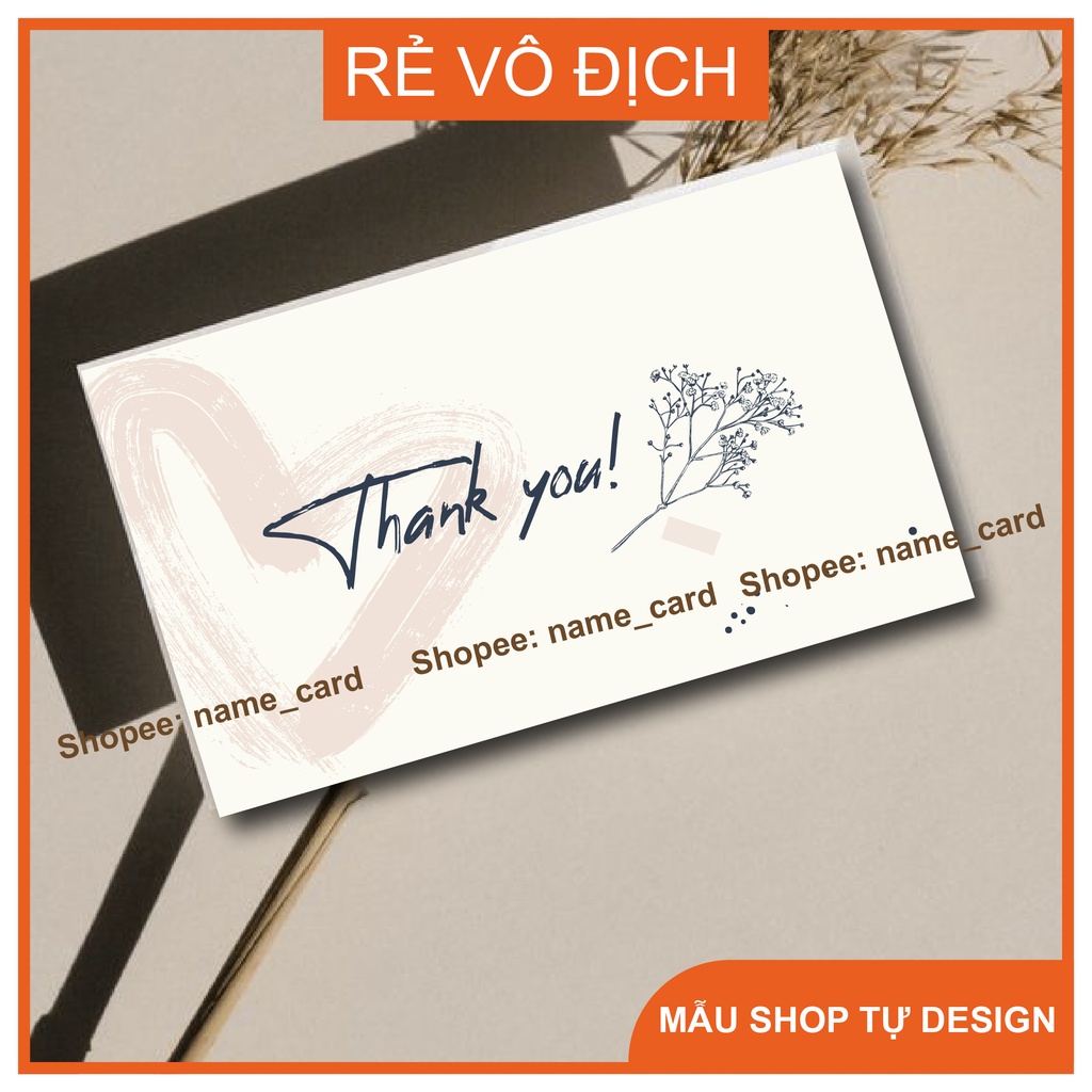 Card visit name card thank you thiệp cảm ơn giá rẻ đẹp mặt sau để trống cho shop viết tặng khách