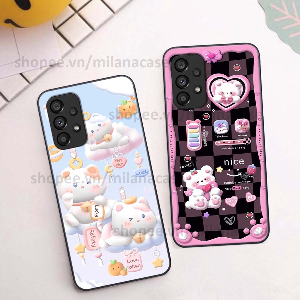 Ốp Samsung A13 / A23 / A53 hình đồng hồ icon gấu mèo cute cực dễ thương ngộ nghĩnh
