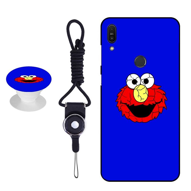 Ốp Điện Thoại Silicon Mềm Họa Tiết Sesame Street Có Dây Đeo Và Giá Đỡ Cho Asus Zenfone Max Pro (M1) (Zb601Kl) / X00Td