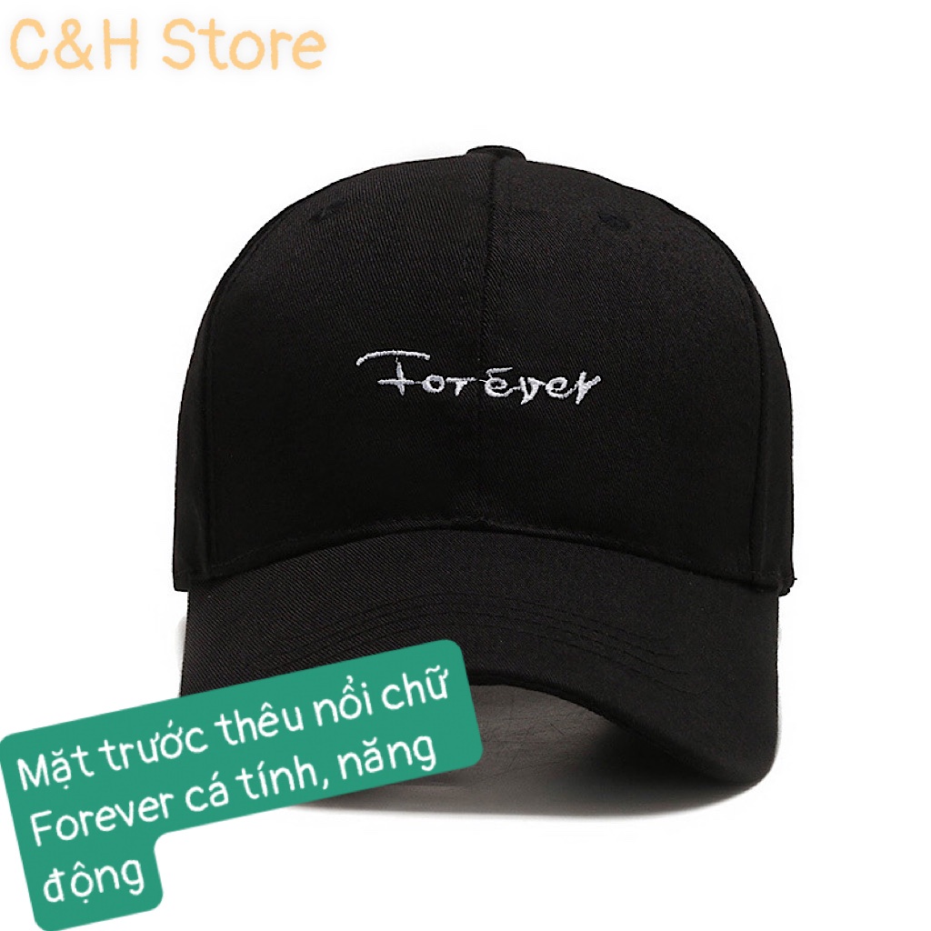Mũ lưỡi trai thêu Forever, nón kết nam nữ form unisex phong cách ulzzzang Hàn Quốc cá tính năng động vải kaki cotton NR