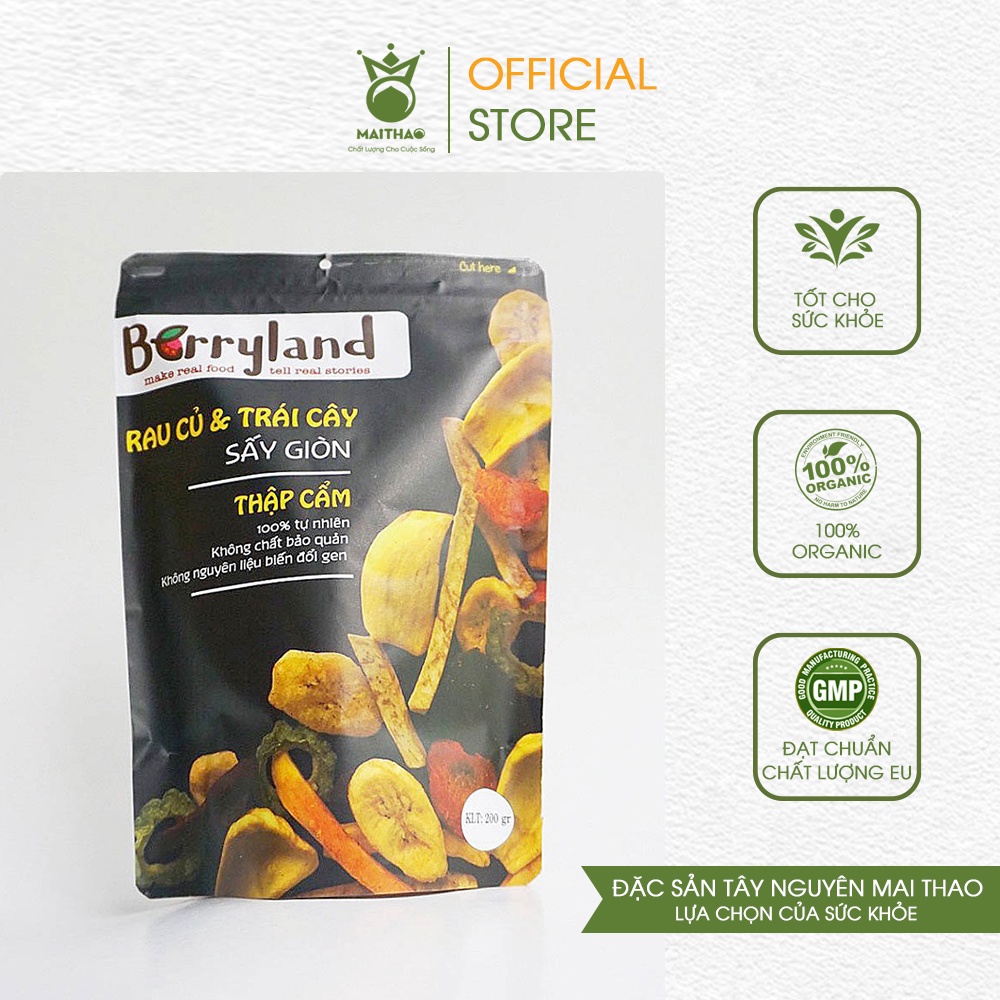 Rau củ và trái cây sấy giòn Berryland đặc sản Đà Lạt túi 200g