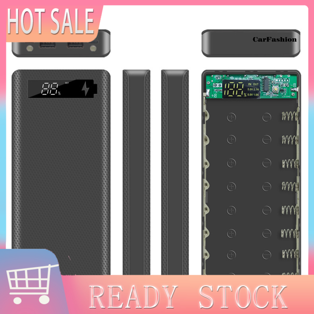 Vỏ Pin Sạc Dự Phòng Tự Lắp Ráp Cổng Micro USB Type-C 18650 Có Màn Hình LCD Ốp