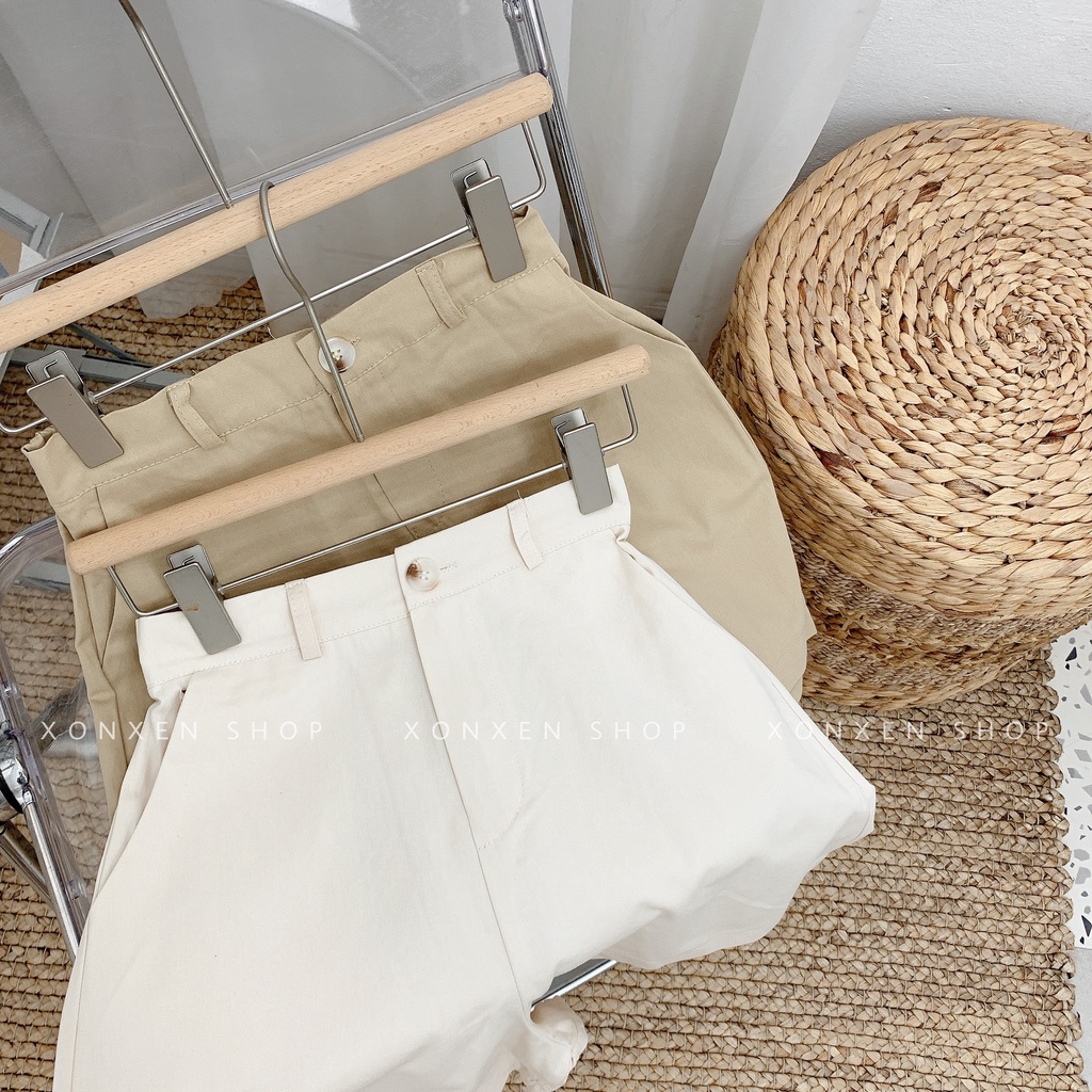 QUẦN SHORT NỮ chất vải kaki mềm lưng thun co giãn túi xéo bên dễ thương XONXEN SHOP size S M L mã 3306