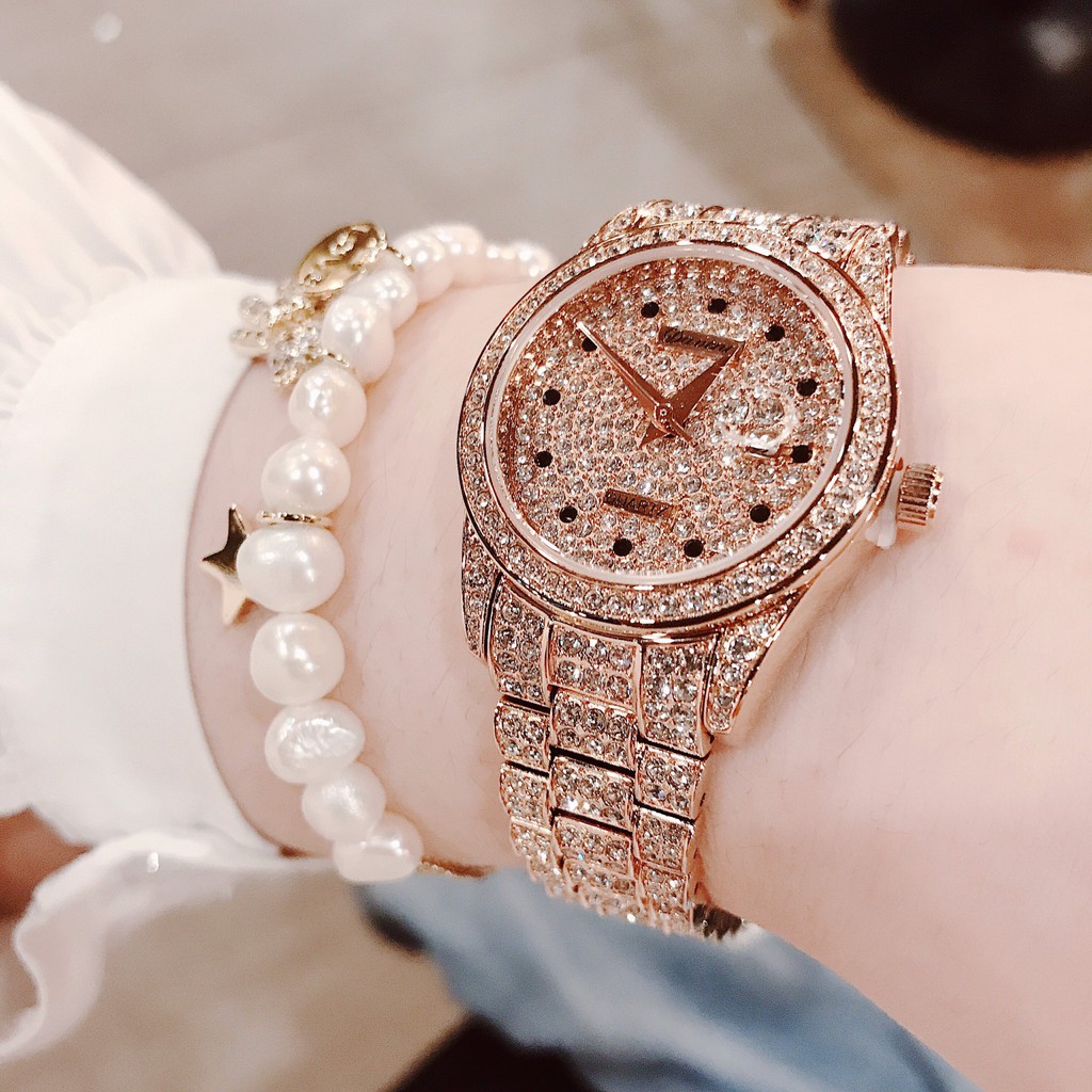 Đồng Hồ Davena Nữ Full Đá Rose Gold D61669 31mm Chính Hãng