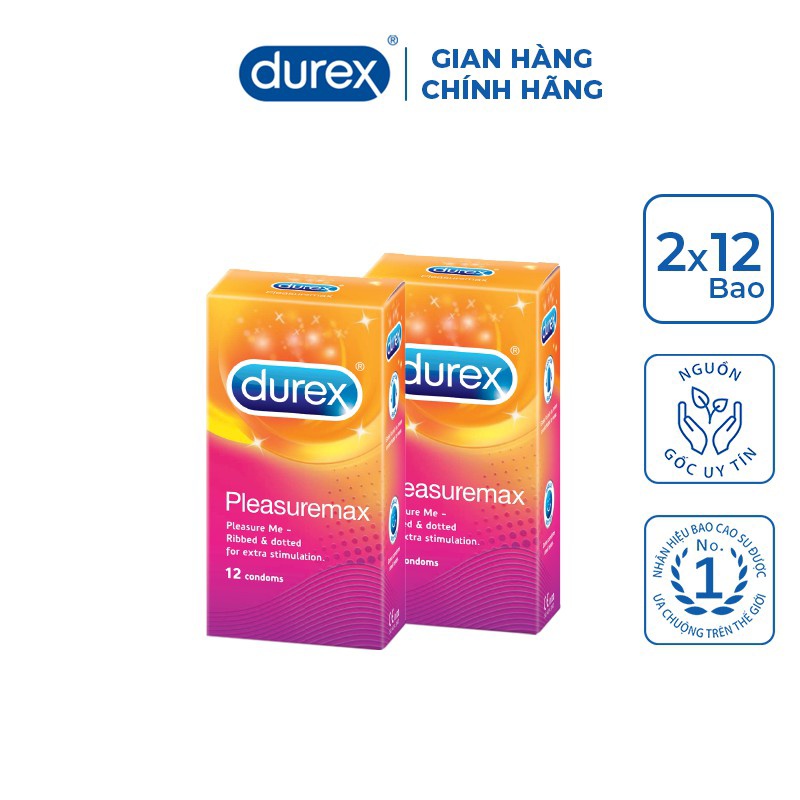 (GIÁ SỐC) 2 Hộp Bao Cao Su Durex Plesuremax Gân Gai (24 Bao), Đi đến đâu nàng run đến đó, kích thích cho cả 2