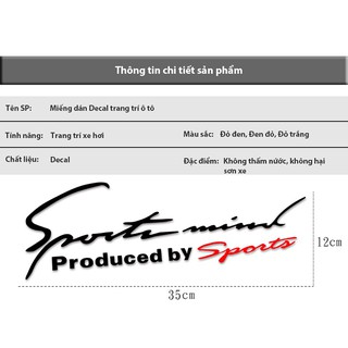 Tem dán thể thao mui xe Sport Mind D-128