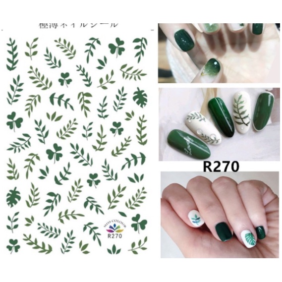 sticker lá trang trí nail