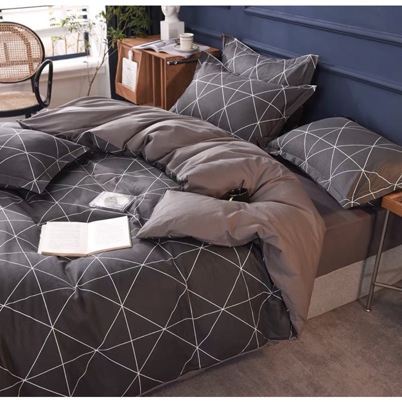 Set Chăn Ga Cotton Living Kẻ Thoáng Mát Sang Chảnh (Shinbedding)