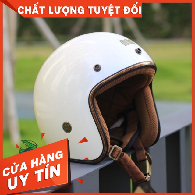 Thanh Lý[CHÍNH HÃNG] MŨ BẢO HIỂM 3/4 ROC M20C TRẮNG