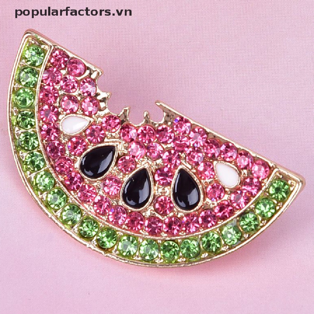 Ghim Cài Áo Hình Dưa Hấu Đính Pha Lê Thời Trang