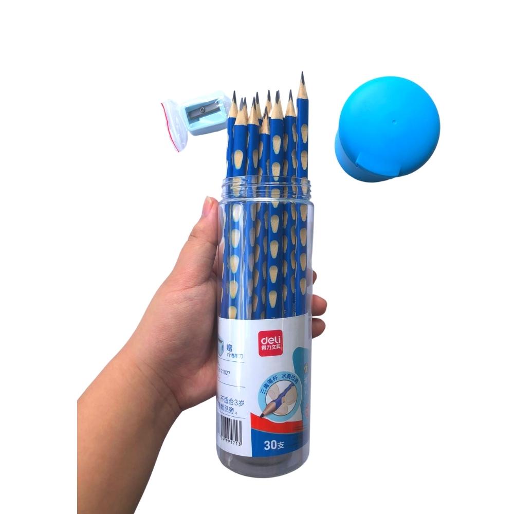 Bút Chì 2B Deli Định Vị Cho Bé , Hộp 30 Chiếc Tặng Kèm Gọt