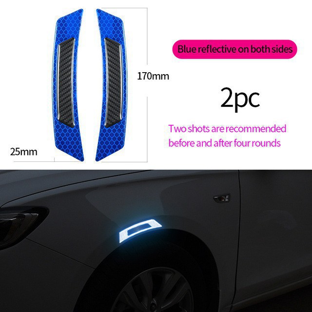 Bộ miếng dán cửa xe ô tô bằng sợi carbon 5D phản quang cảnh báo an toàn chống va đập phổ biến