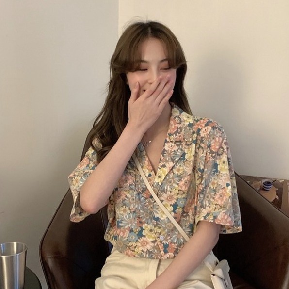 Áo Sơ Mi Chiffon Nữ Họa Tiết Hoa Thời Trang Phong Cách Retro | BigBuy360 - bigbuy360.vn
