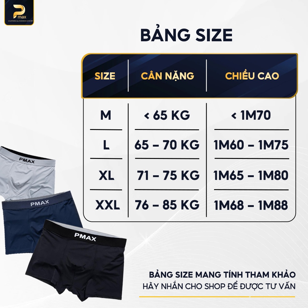 Quần lót BOXER nam vải lụa lỗ kim Icy tự nhiên 100% thoáng khí co giãn cao cấp - PMAX